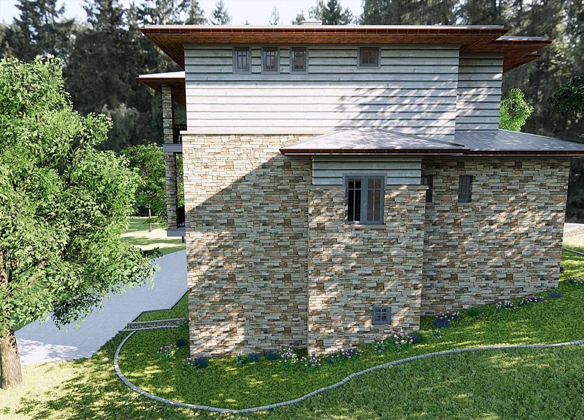 Lakeway Model Home - Side Elevation